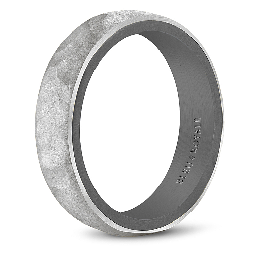 Hammered white-grey tantalum band, 6MM width.