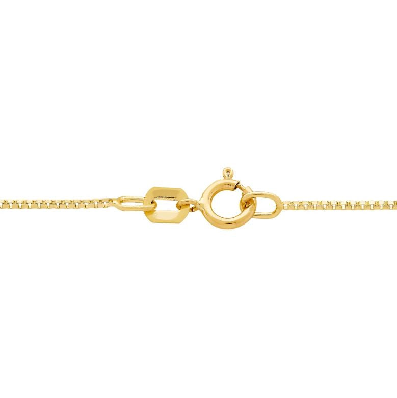 14K yellow gold box chain necklace.