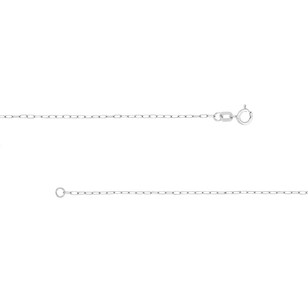 14K white gold paperclip chain necklace.