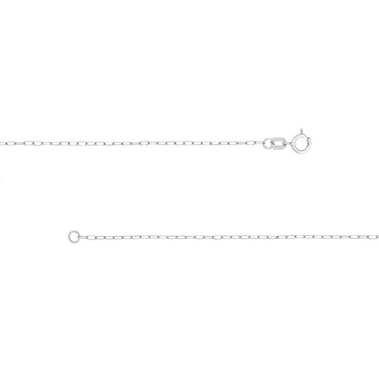 14K white gold paperclip chain necklace.