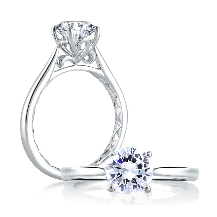 Solitaire Semi-Mount Engagement Ring in 14 Karat W