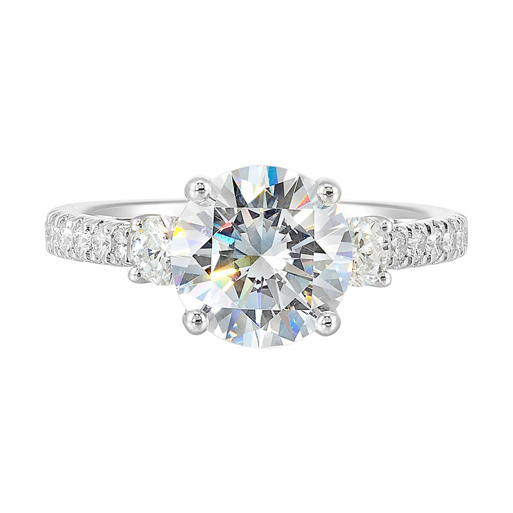 14K white gold diamond semi-mount ring.