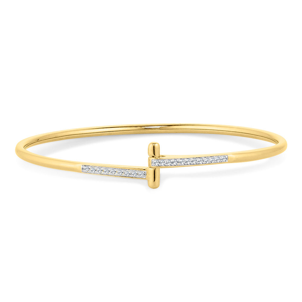 14K yellow gold bracelet with diamonds.