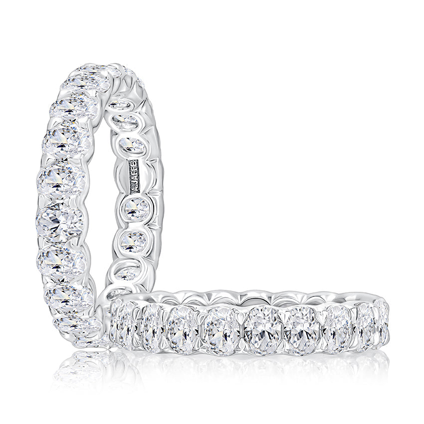 Ladies Eternity Natural Diamond Band in 14 Karat W