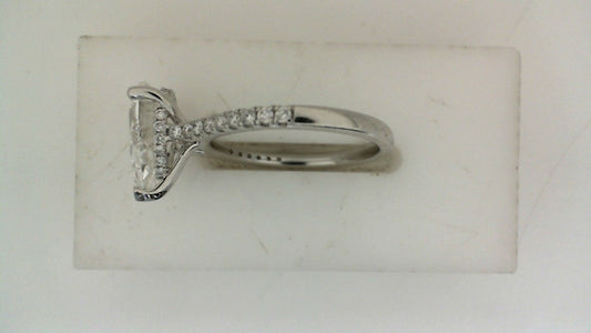 ReMARKable Designs Hidden Accent Side Stone Lab-Grown Diamond Complete Engagement Ring in 14 Karat White Gold with 2.50ct Pear Center Lab-Grown Diamond, Color: F, Clarity: VS1