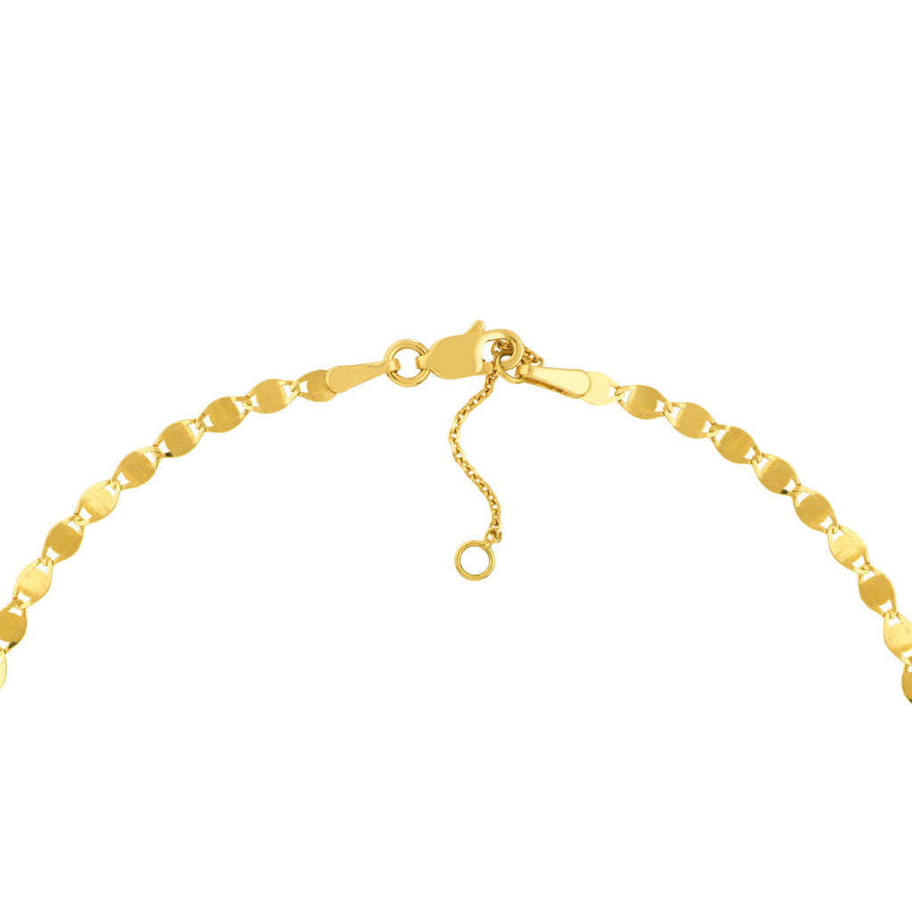 14K yellow gold ankle bracelet, lobster clasp.