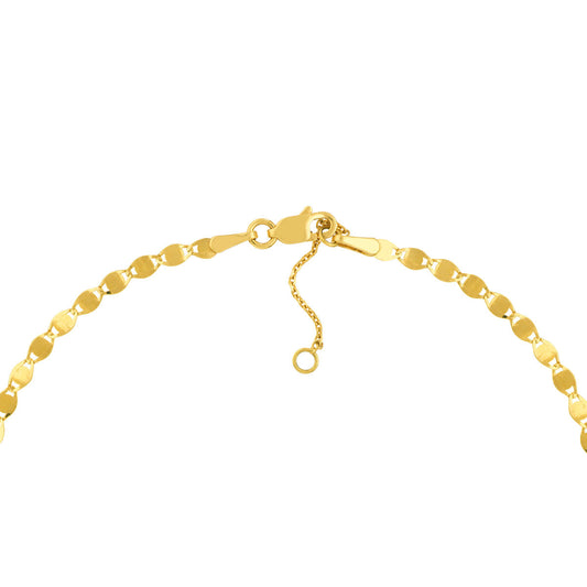 14K yellow gold ankle bracelet, lobster clasp.