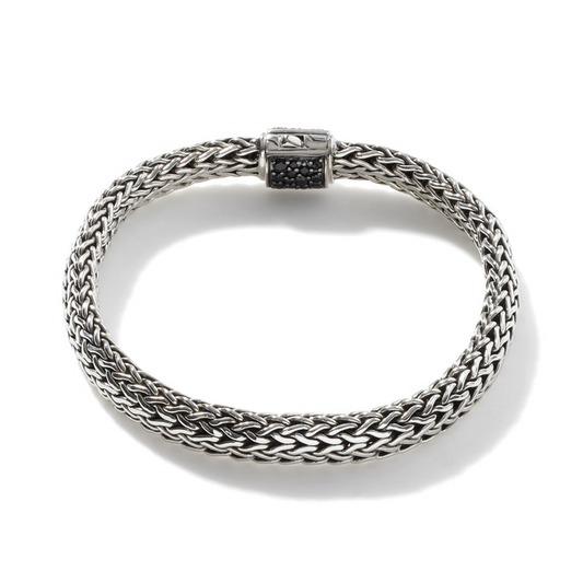 Sterling silver bracelet with blue sapphires.