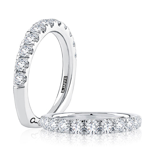 Ladies Simulated Diamond Band in 14 Karat White