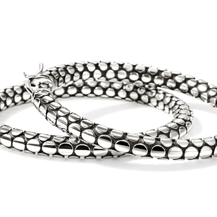 Sterling silver large hoop earrings, polished finish.