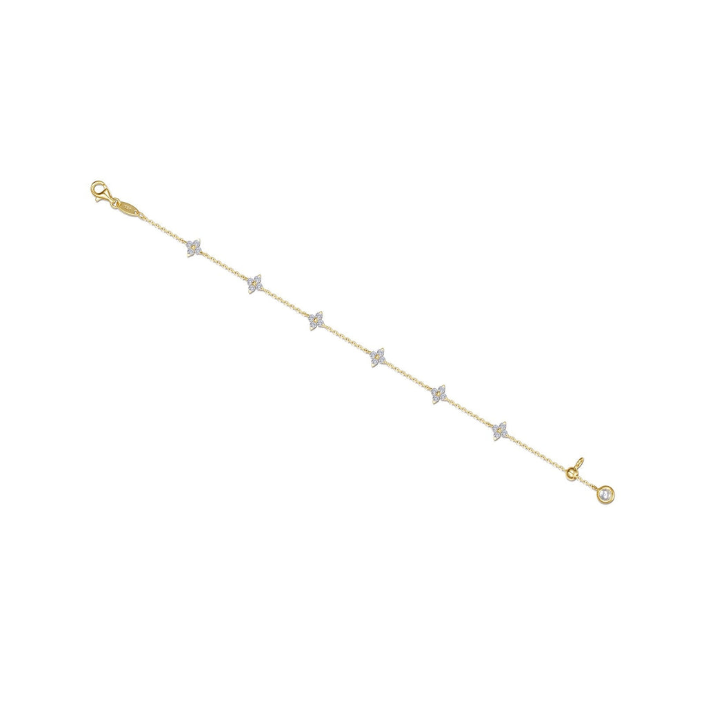 Sterling silver bracelet with simulated diamonds.