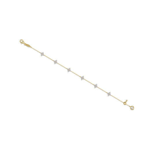Sterling silver bracelet with simulated diamonds.