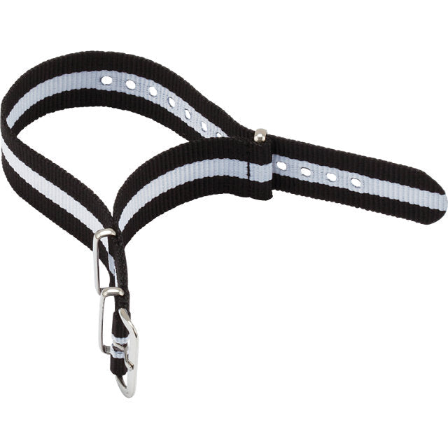 Black and white nylon watch band.