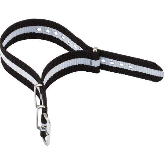 Black and white nylon watch band.