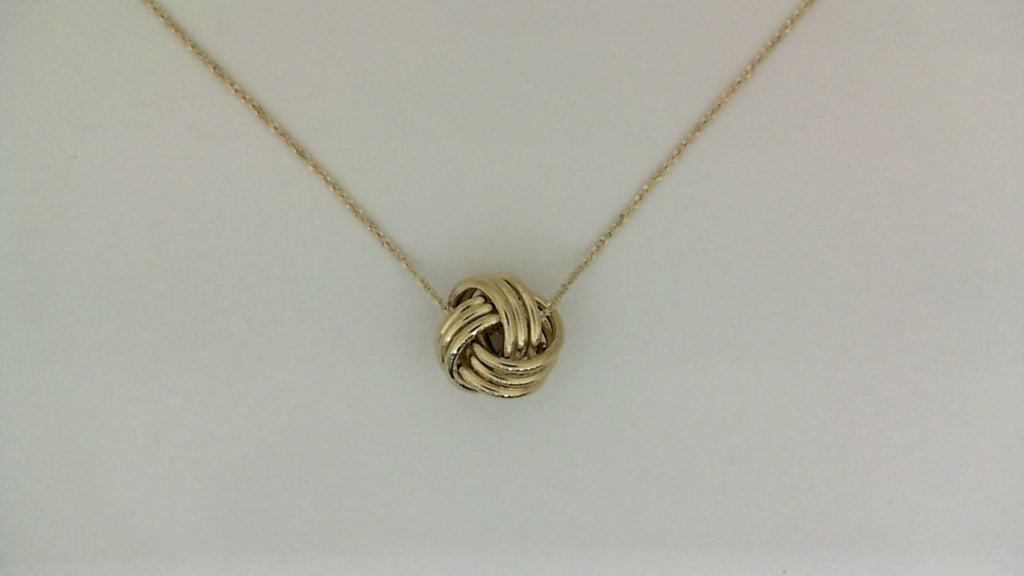 14K yellow gold knot pendant necklace