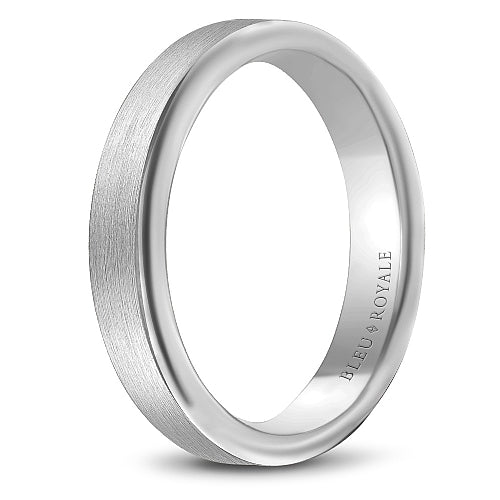 14K white gold band, polished and satin finish.