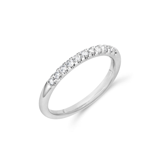 ReMARKable Designs Marks 89 Collection Natural Diamond Ladies Wedding Band in 14 Karat White Gold with 0.23ctw Round Diamonds, Clarity: SI1-SI2, Color: G/H