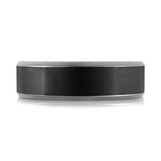 Tantalum carbon fiber band, white-grey, 7MM.