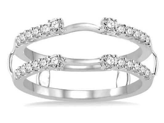 14K white gold diamond enhancer band