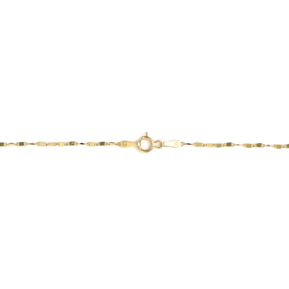 18K yellow gold heart necklace chain.