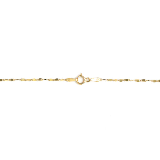 18K yellow gold heart necklace chain.