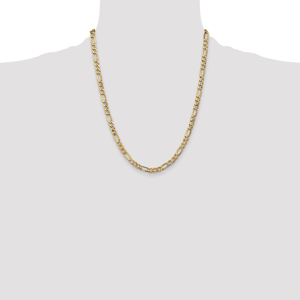14K yellow gold Figaro chain necklace.