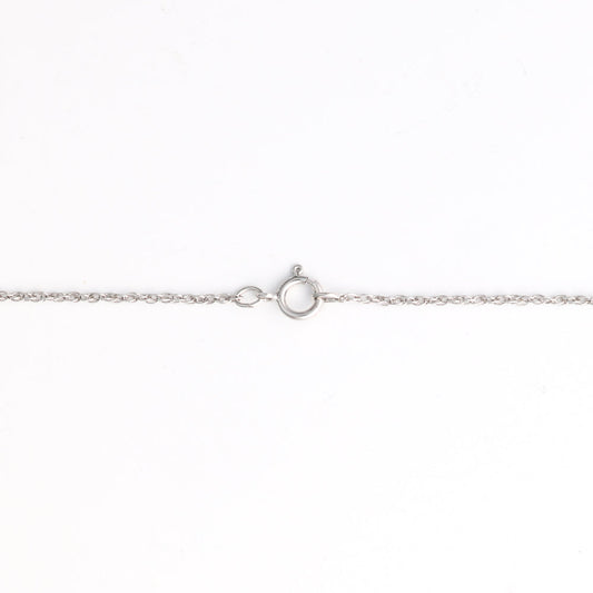 Sterling silver chain with spring ring clasp.