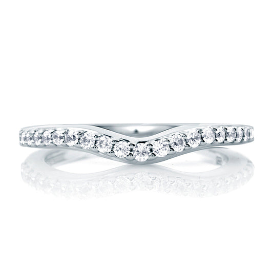 A. Jaffe Contour Natural Diamond Band in 14 Karat Yellow Gold with 0.25ctw Round Diamonds, Clarity: SI1-SI2, Color: G