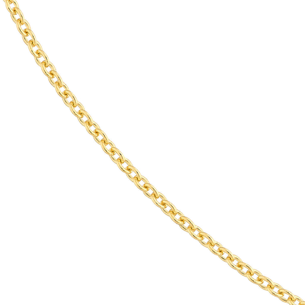 14K yellow gold cable link chain.