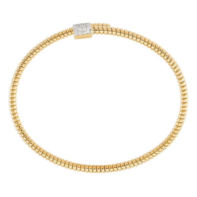 14k yellow gold bracelet with diamond clasp.