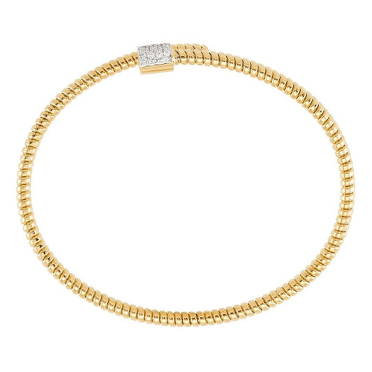 14k yellow gold bracelet with diamond clasp.