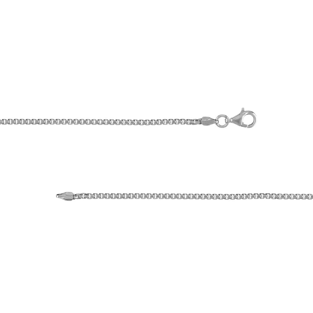 Sterling silver box chain with lobster clasp.
