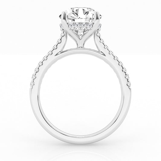 14K white gold ring with diamonds.