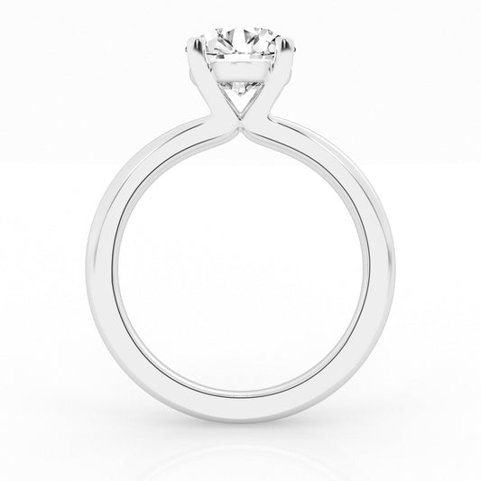 ReMARKable Designs Solitaire Lab-Grown Diamond Complete Engagement Ring in 14 Karat White Gold with 2.07ct Round Center Lab-Grown Diamond, Color: E, Clarity: VS1, Size 7