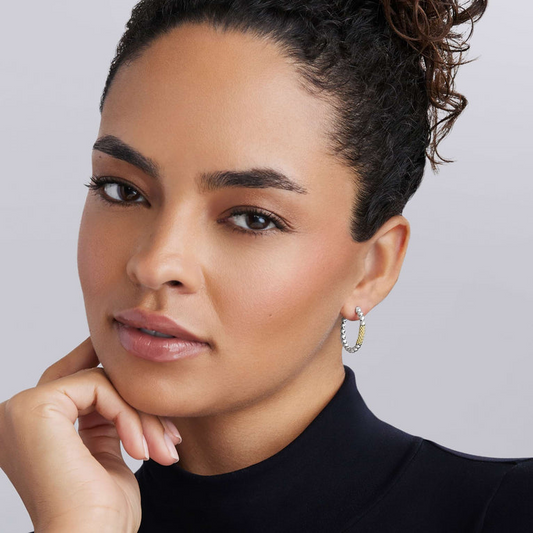 Sterling silver small hoop earrings.