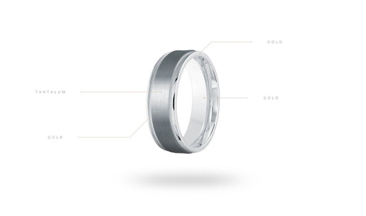 Tantalum and gold dual-tone men's band.