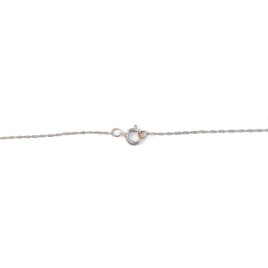Drop M Estate Collection Color Gemstone Necklace in 14 Karat White with 1 Tahitian Pearl