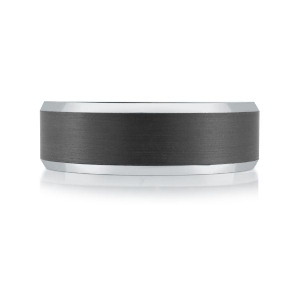 Carbon fiber and white gold men's band.