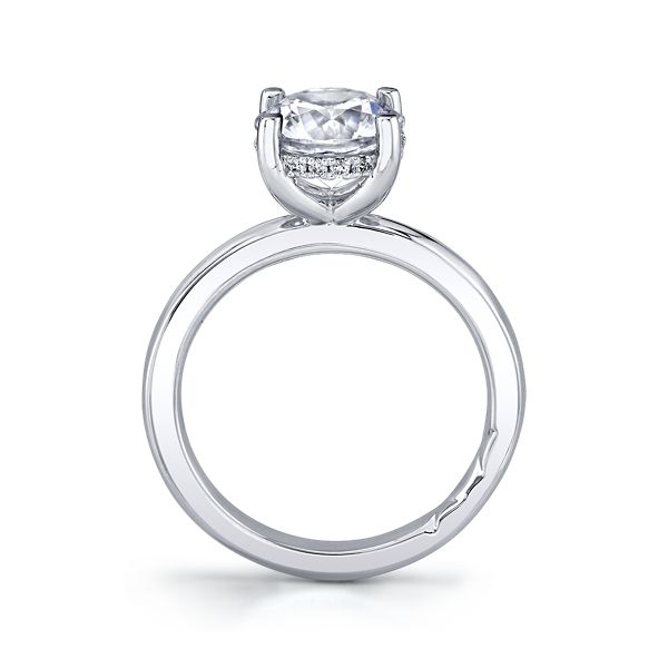 14K white gold ring with hidden diamonds.