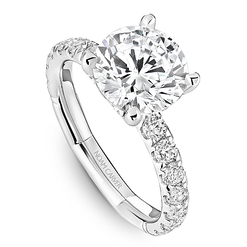 14K white gold diamond engagement ring