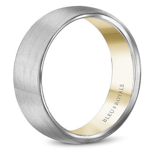 14K white-yellow gold satin finish band.
