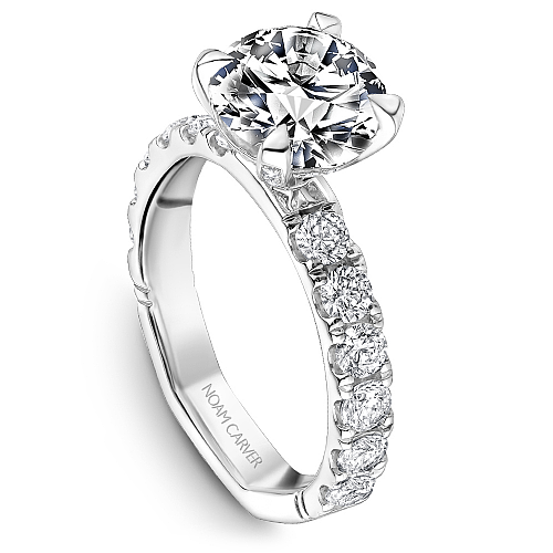 Noam Carver diamond engagement ring, 14K white gold.