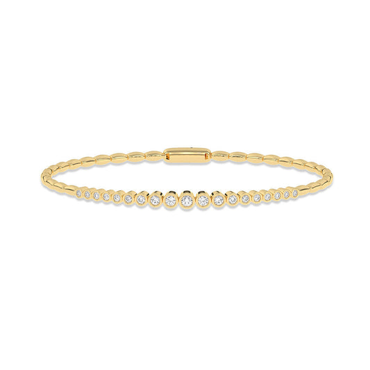 14K yellow gold bracelet with round diamonds.