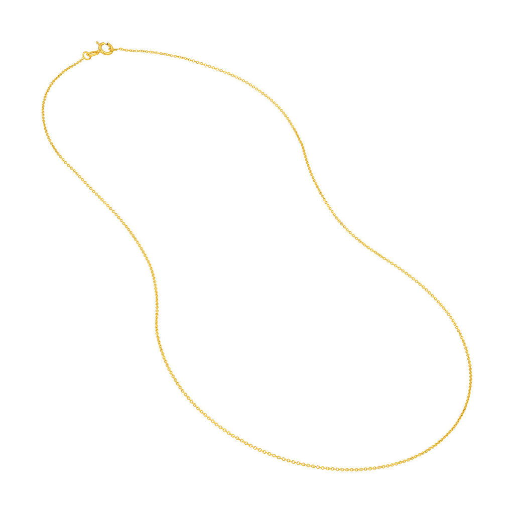 14K yellow gold cable link chain.