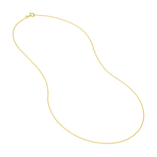 14K yellow gold cable link chain.