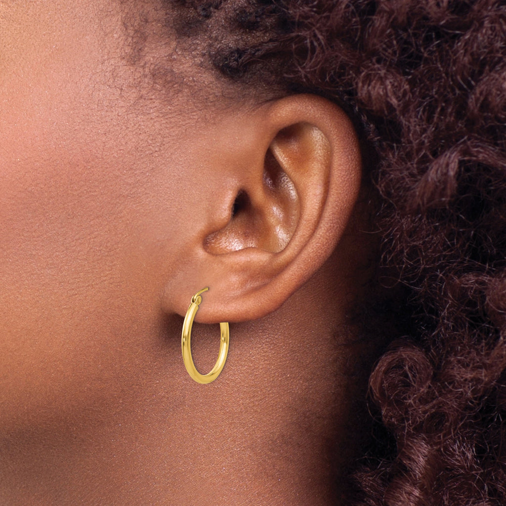 14K yellow gold small hoop earrings