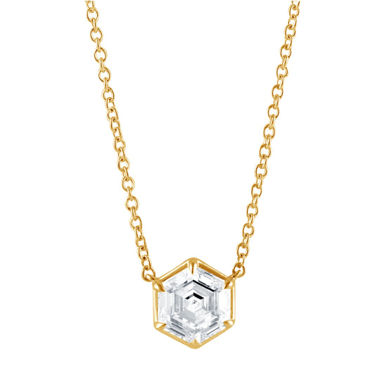 ReMARKable Designs Pendant Necklace in 14 Karat Yellow Gold with 2.09ctw of Round Lab-Grown Diamonds