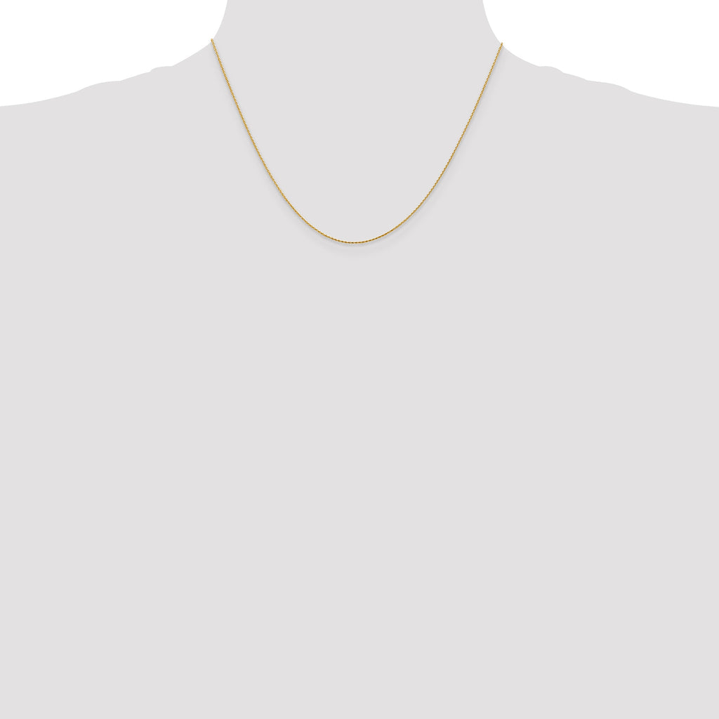 Diamond cut wheat chain, 14K yellow gold.