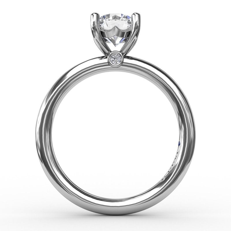 14K white gold ring with accent diamonds.