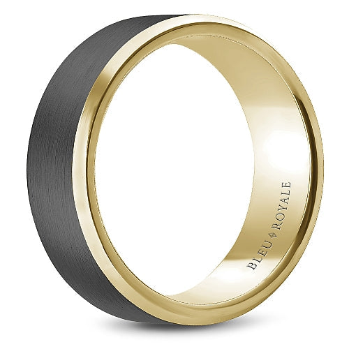 Tantalum yellow-grey carved band, polished satin finish.
